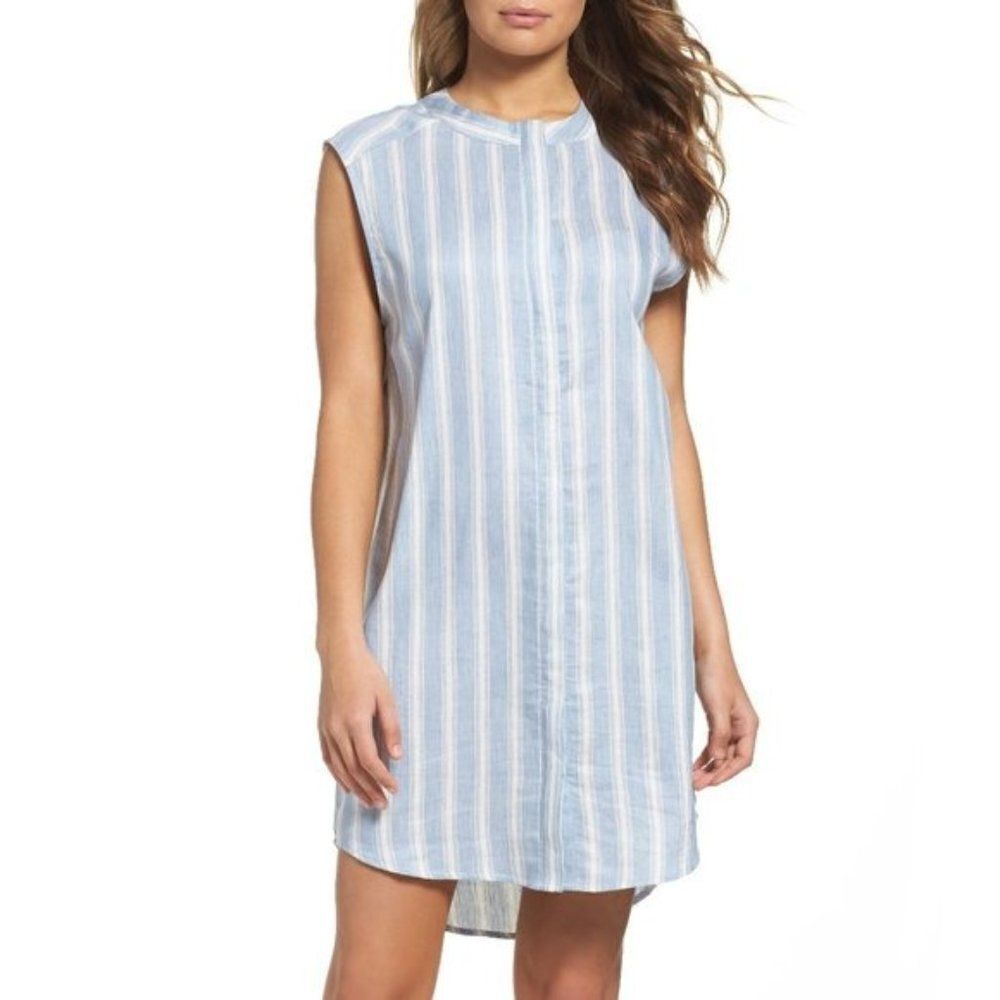 BB DAKOTA Sleeveless Chambray Shirtdress